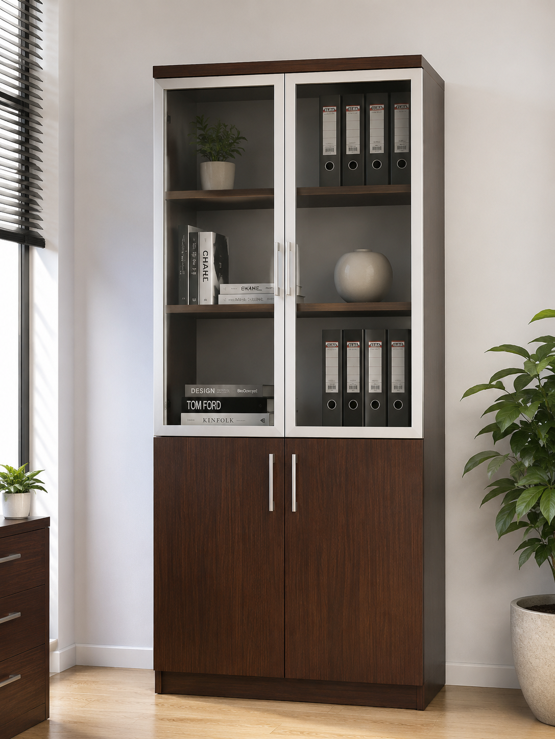Tall Two-Door Office Display Cabinet