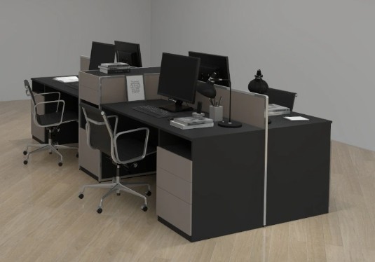 4-Seater Linear Workstation with Storage