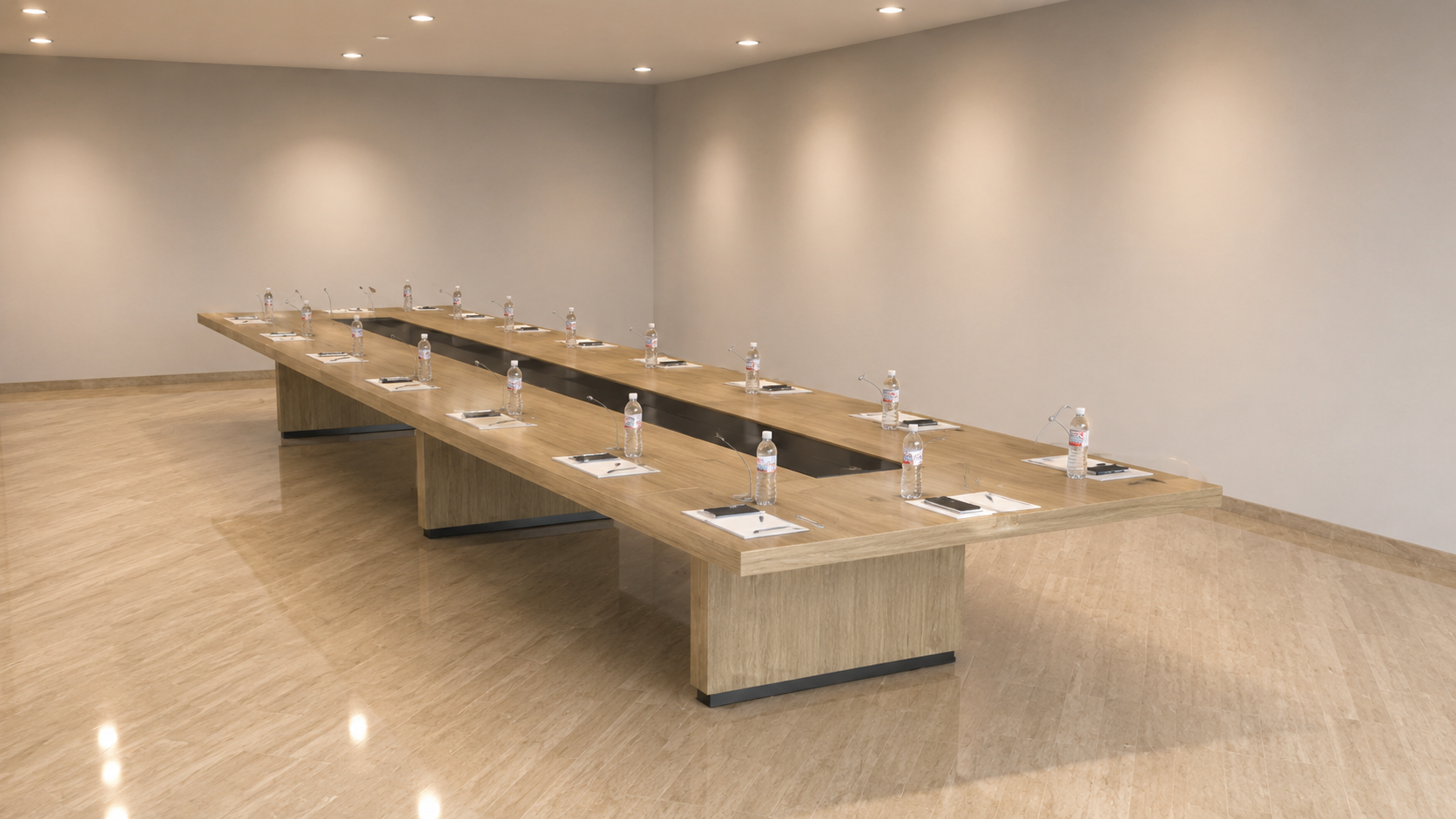 Extended Oak Council Conference Table