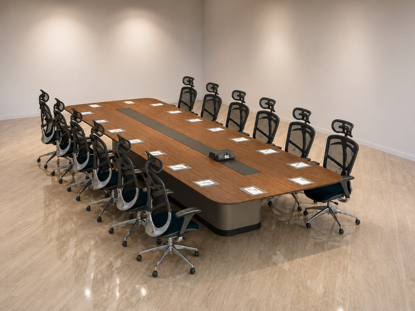 Walnut Boardroom Conference Table for 16